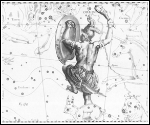 Dessin antique de la Constellation d'Orion